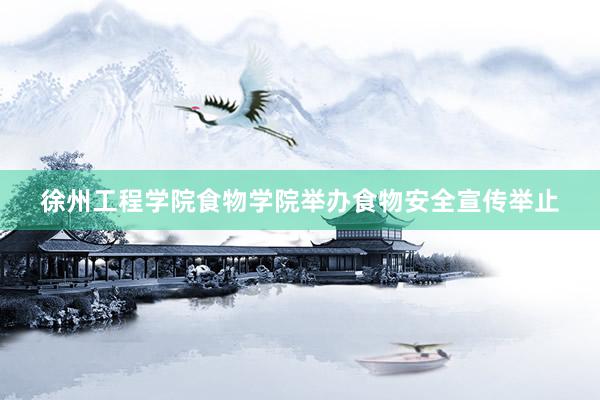 徐州工程学院食物学院举办食物安全宣传举止